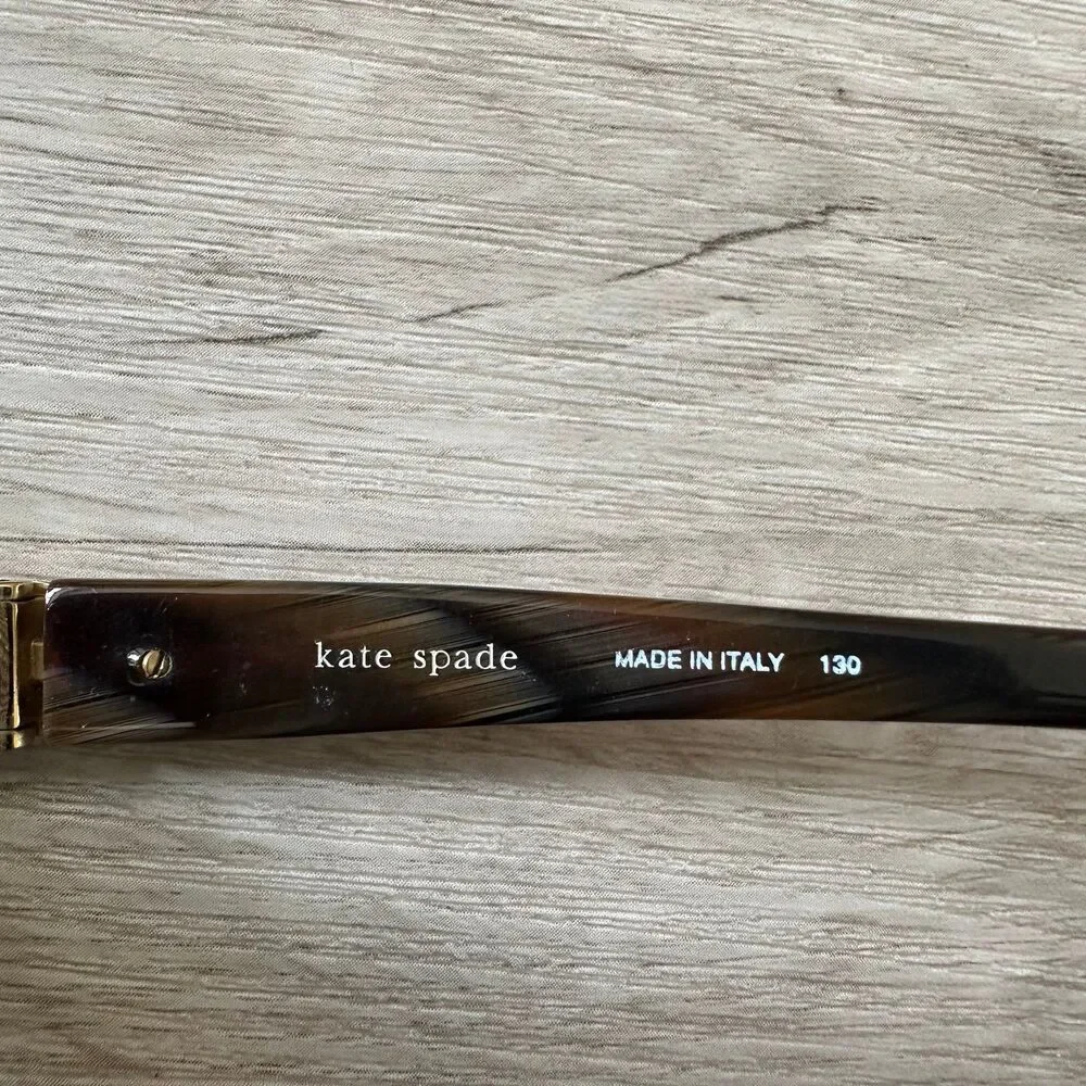 Kate Spade Celeste Sunglasses Golden Tortoise Brown with Leopard Print Sleeve
